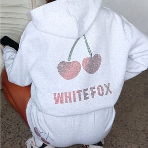 White Fox Rhinestone Cherry Set